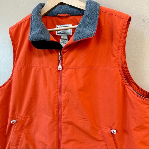 L.L. Bean Orange Lined Full Zip Vest Men’s Size XL Tall - Picture 5 of 14